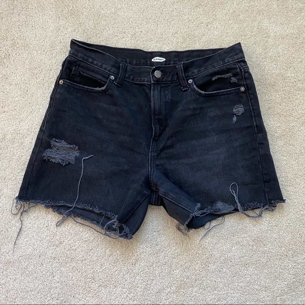 Old Navy black denim shorts size 8